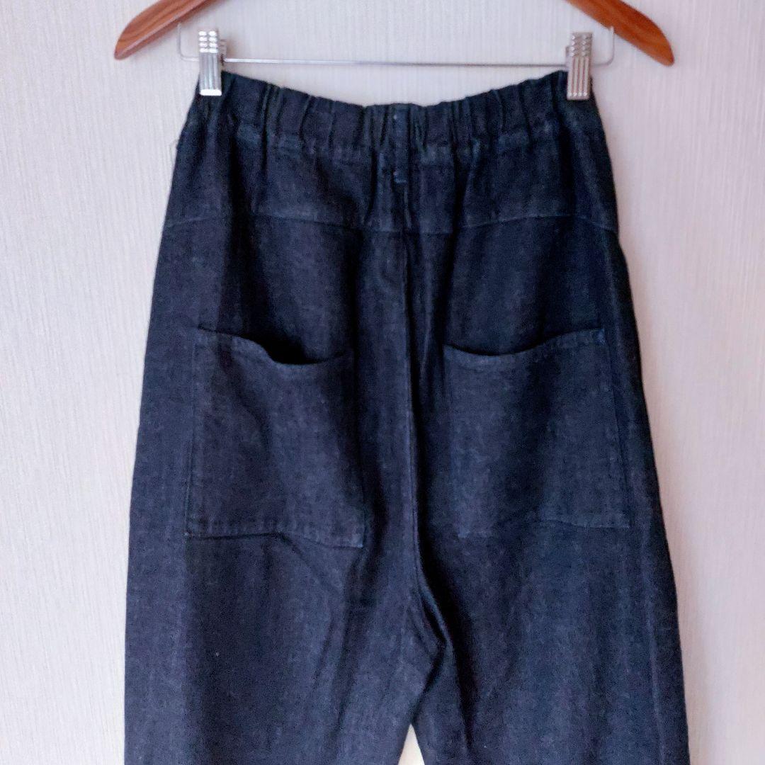 tumugu 　ツムグ　綿麻インディゴデニムワイドパンツ　サルエルパンツ