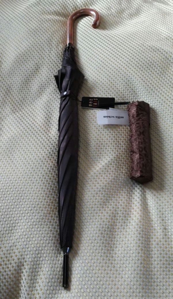 ダックス紳士チェック柄傘　他１本