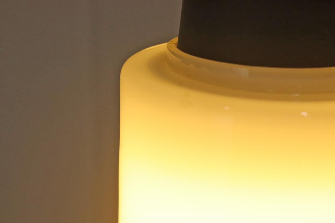 レトロ ペンダントライト 照明 吊り下げ ガラス シェード 白 ヴィンテージ