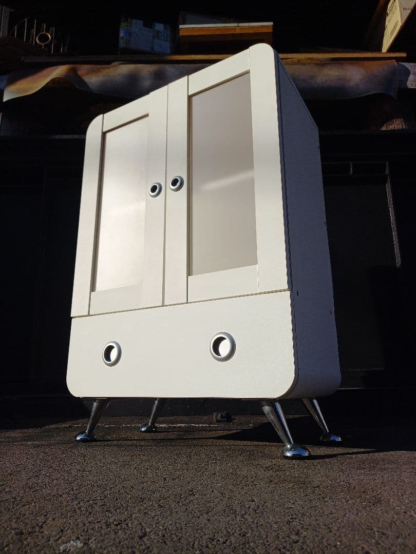 希少　スペースエイジ　フューチャー　スプートニク　ホワイト　サイド　キャビネット