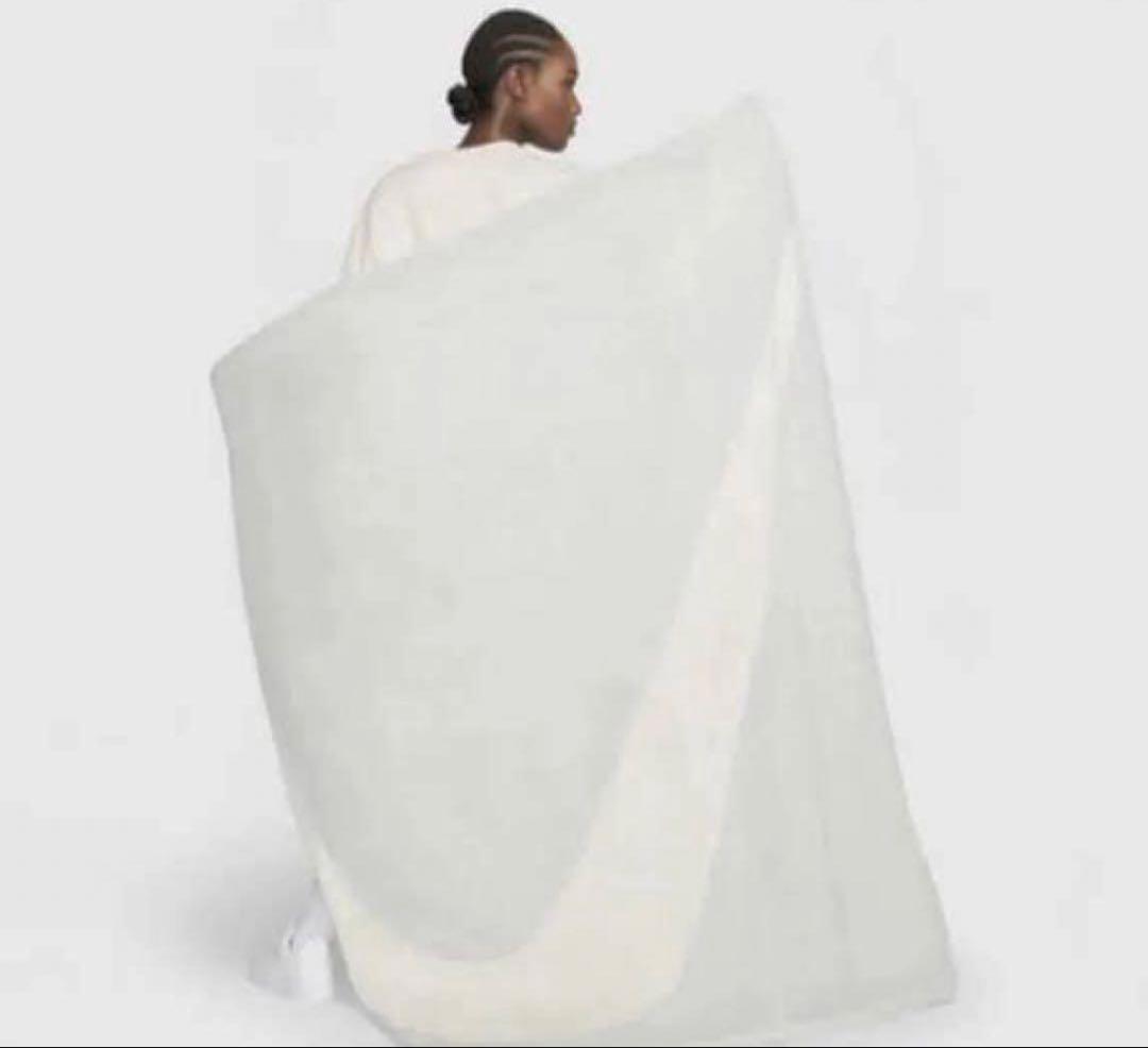 【レア】NIKEフェイクファーブランケット⭐︎毛布⭐︎スウッシュ⭐︎水色⭐︎ライトブルー