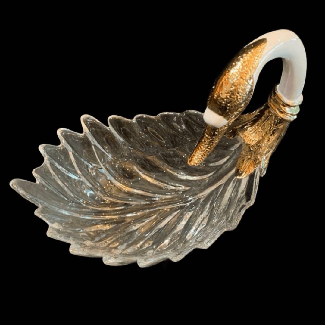 レトロ白鳥 コンポート オーナメント ID-637