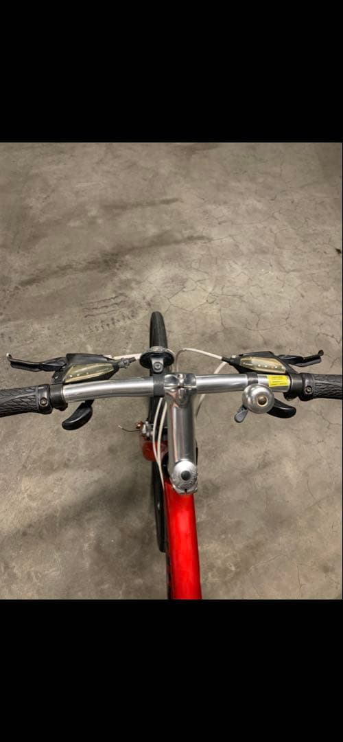 レッド クロスバイク アルミフレーム 700C