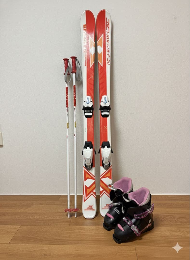 簡易メンテ済 NISHIZAWA 130 靴22cm スキーセット ※ブーツ再掲