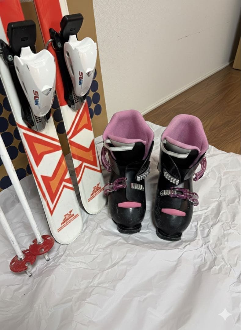 簡易メンテ済 NISHIZAWA 130 靴22cm スキーセット ※ブーツ再掲