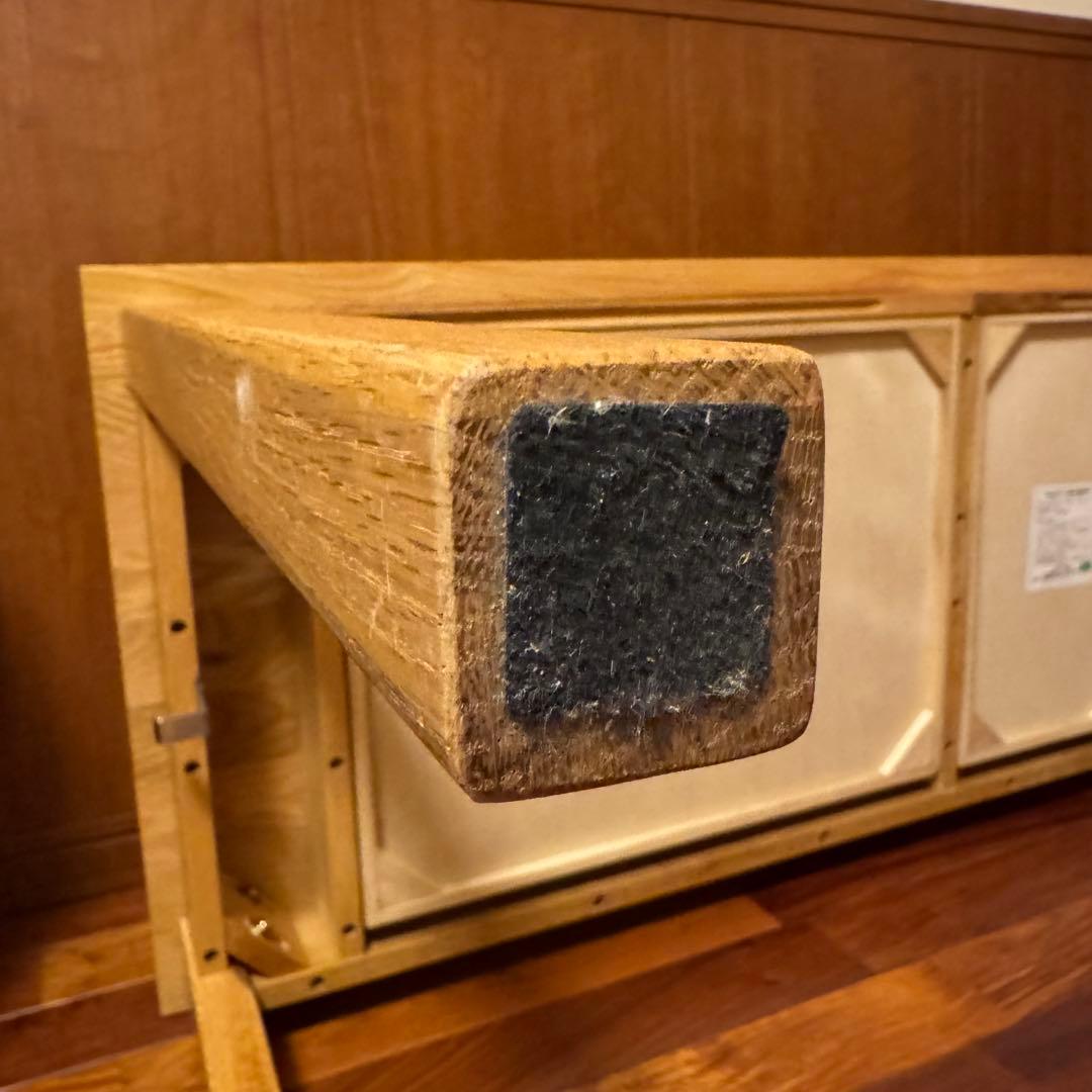 無印良品 無垢材デスク(引出付)オーク材 完成品 送料込 廃番