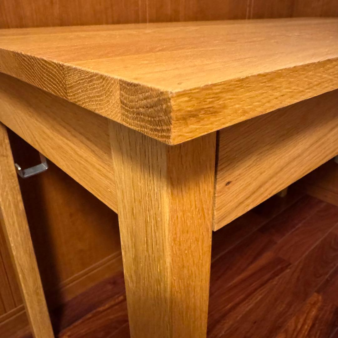 無印良品 無垢材デスク(引出付)オーク材 完成品 送料込 廃番