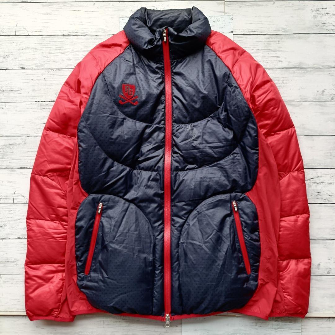 美品 7(XXL相当) パーリーゲイツ ライトダウンジャケット バイカラー 切替