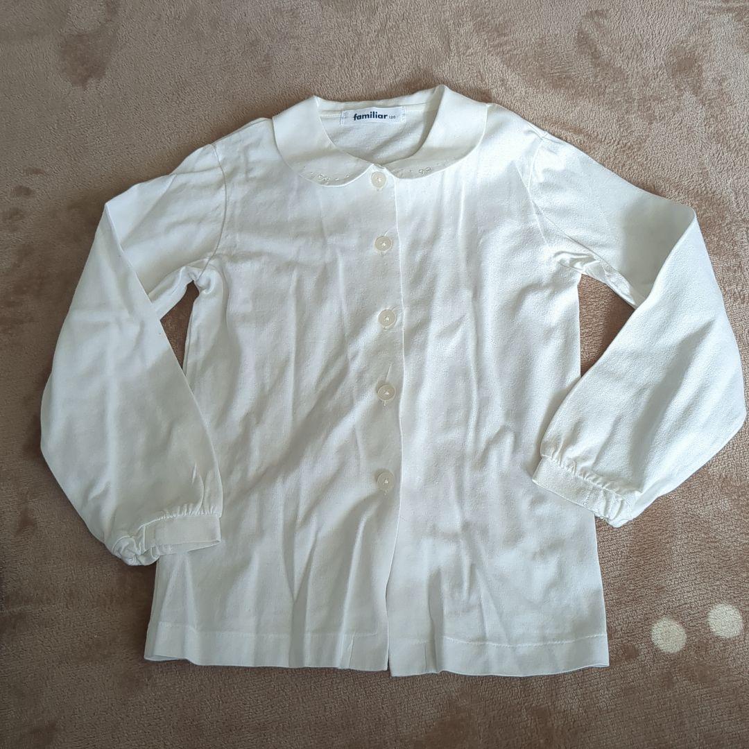 【美品】ファミリア 115-120 濃紺 お受験用セットワンピース　白シャツ