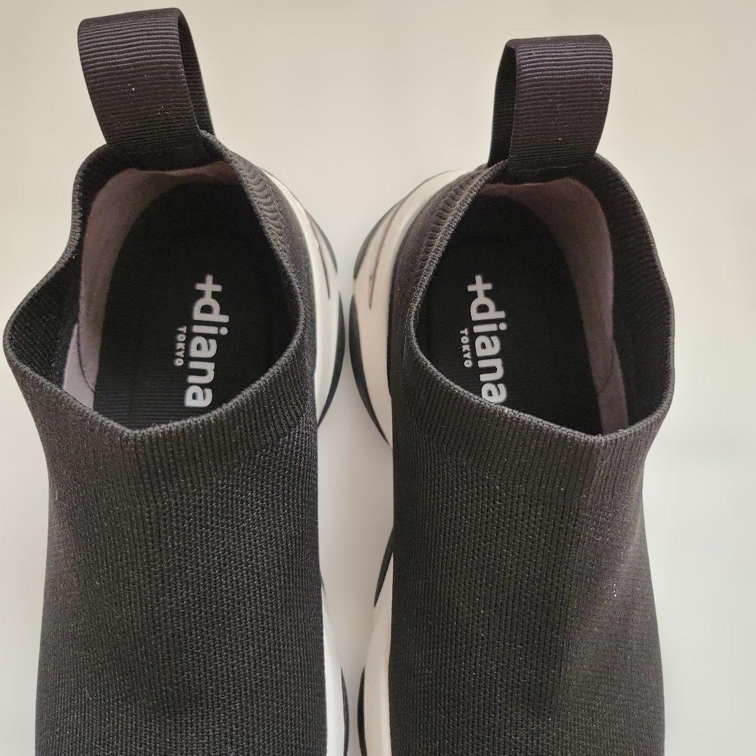 美品✨プラス　ダイアナ　軽量ニットソックススニーカー　厚底　撥水加工