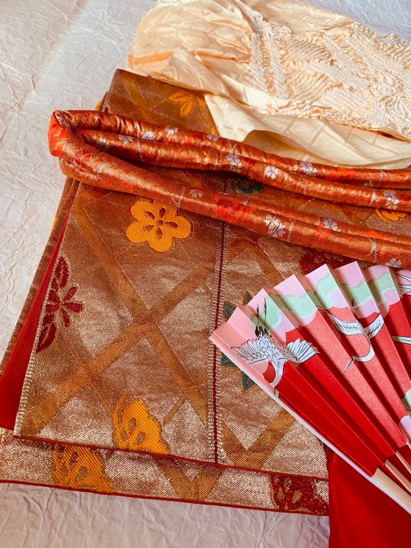 七五三　七歳の女の子のお支度　正絹手縫いのお振り袖フルセット　ハーフ成人式卒業式