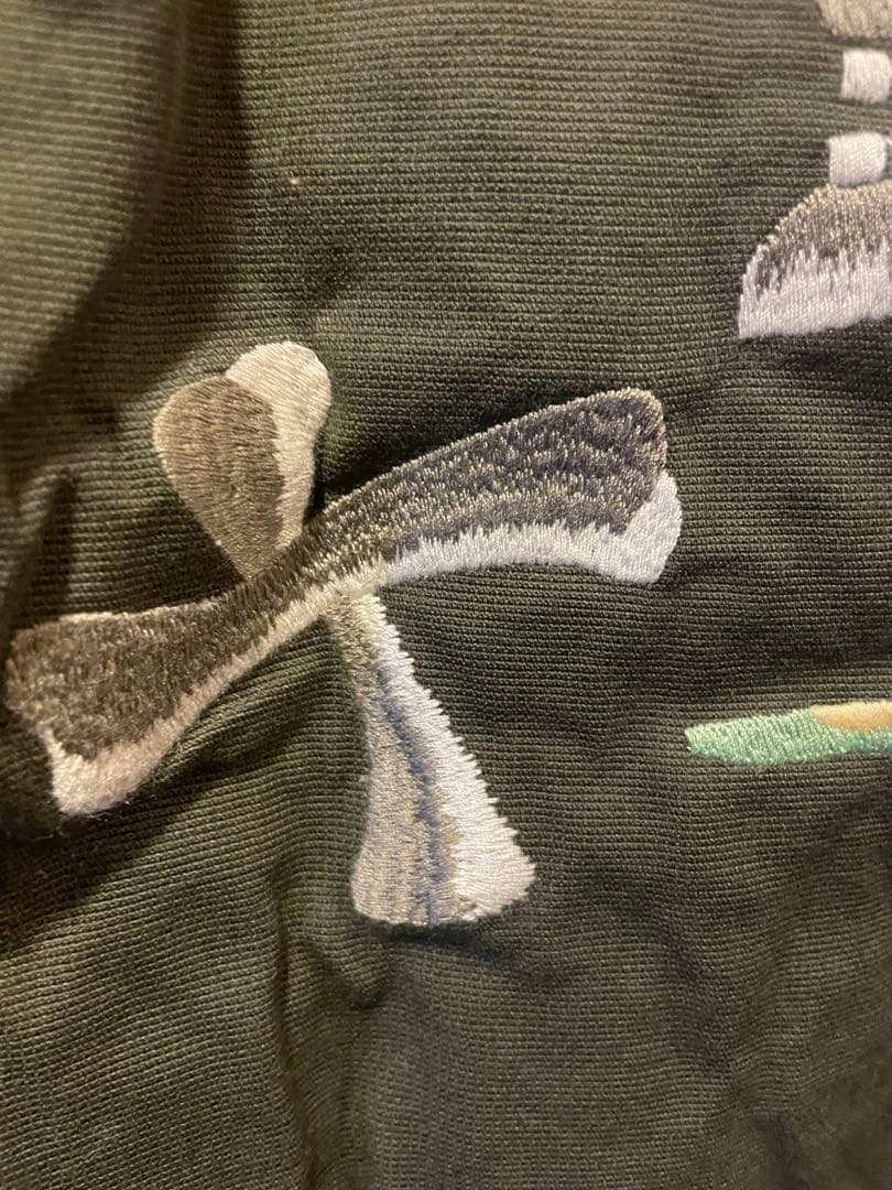 蛇髑髏（スカル＆スネーク）総刺繍 ベトジャン オリーブ