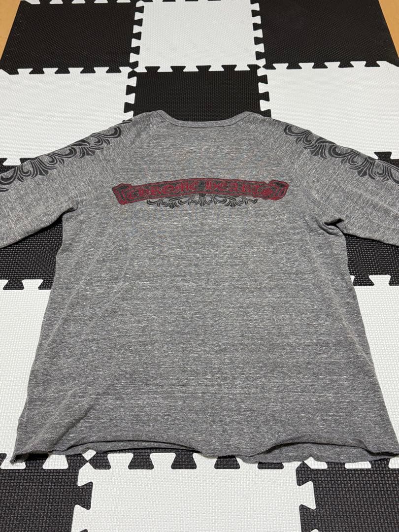 クロムハーツ 7分袖 ヘンリーネック Tシャツ メンズ　グレー