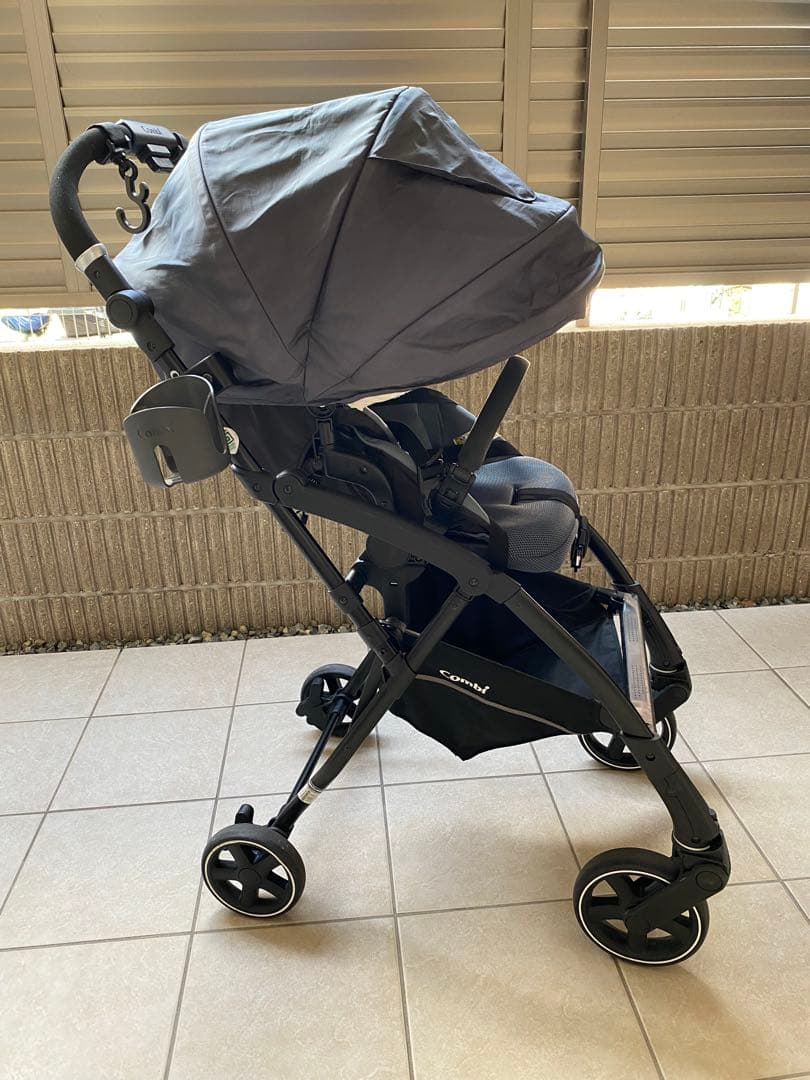 Combi AttO type-L ベビーカー グレーA型 フック ホルダー付