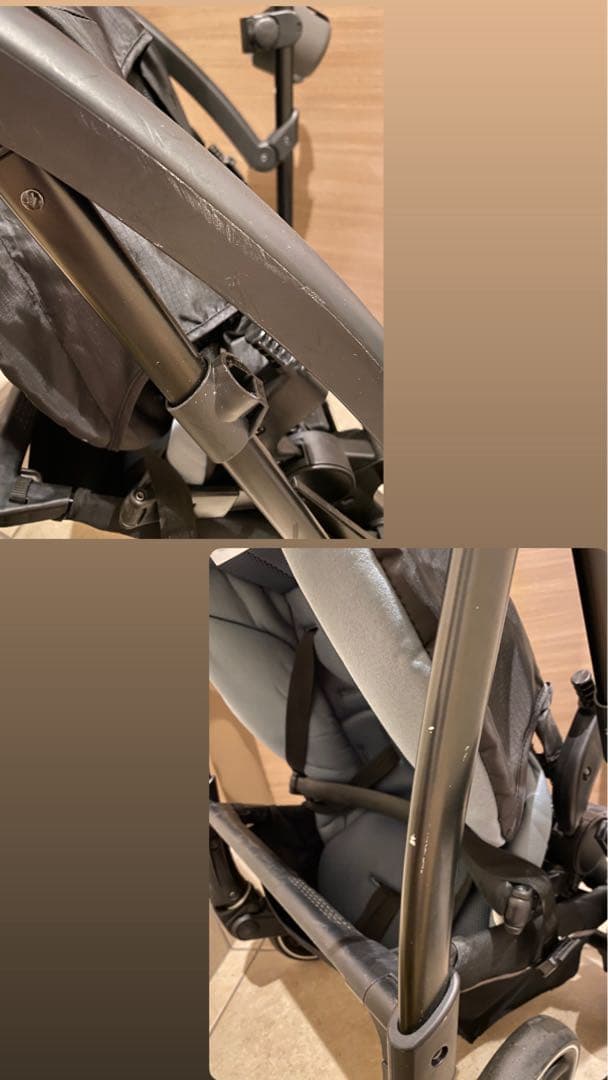 Combi AttO type-L ベビーカー グレーA型 フック ホルダー付