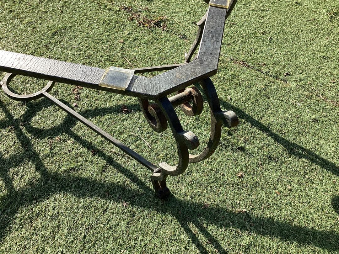 ガラステーブル　長方形　猫足　リビングテーブル　ローテーブル