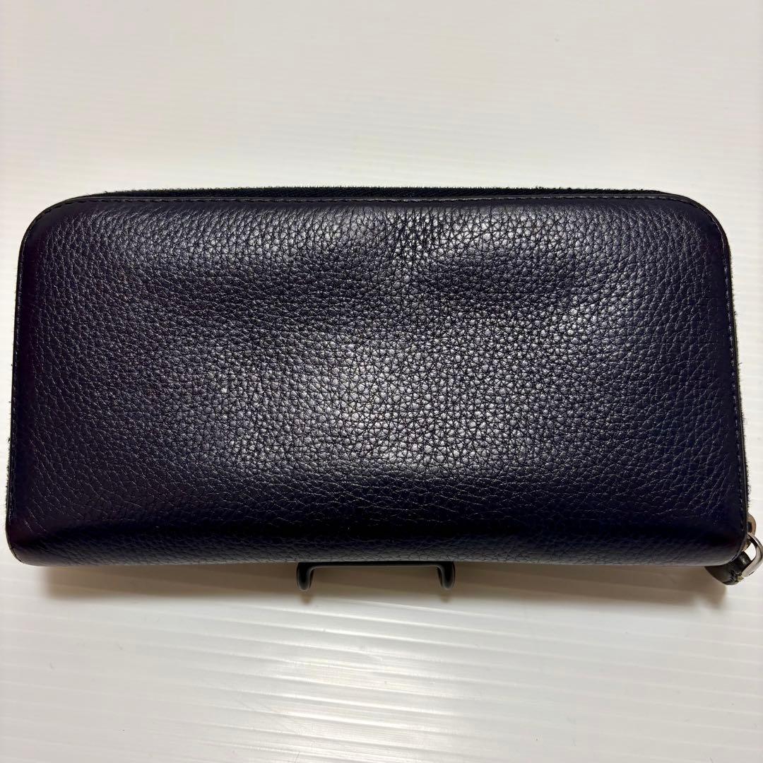 零*様 PRADA ネイビー レザー長財布