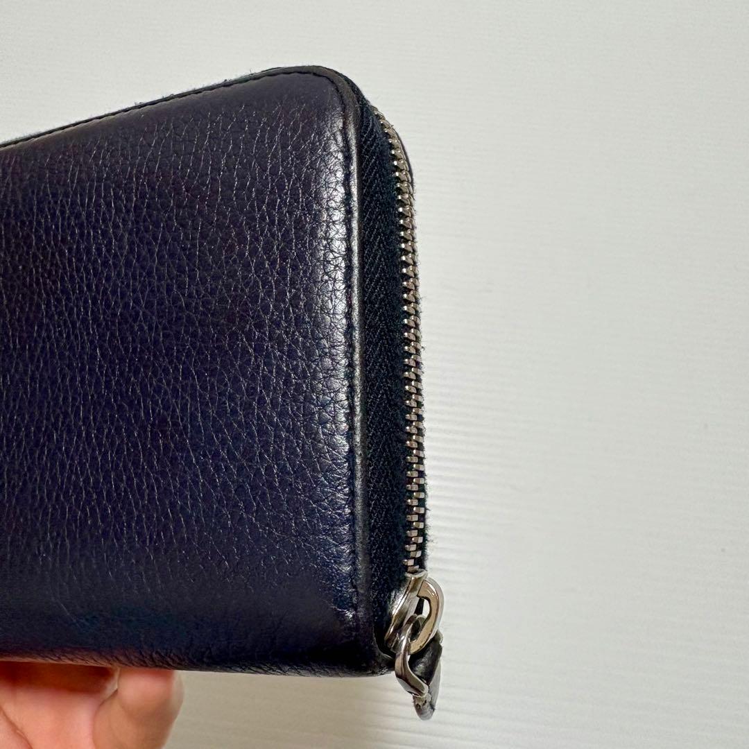 零*様 PRADA ネイビー レザー長財布