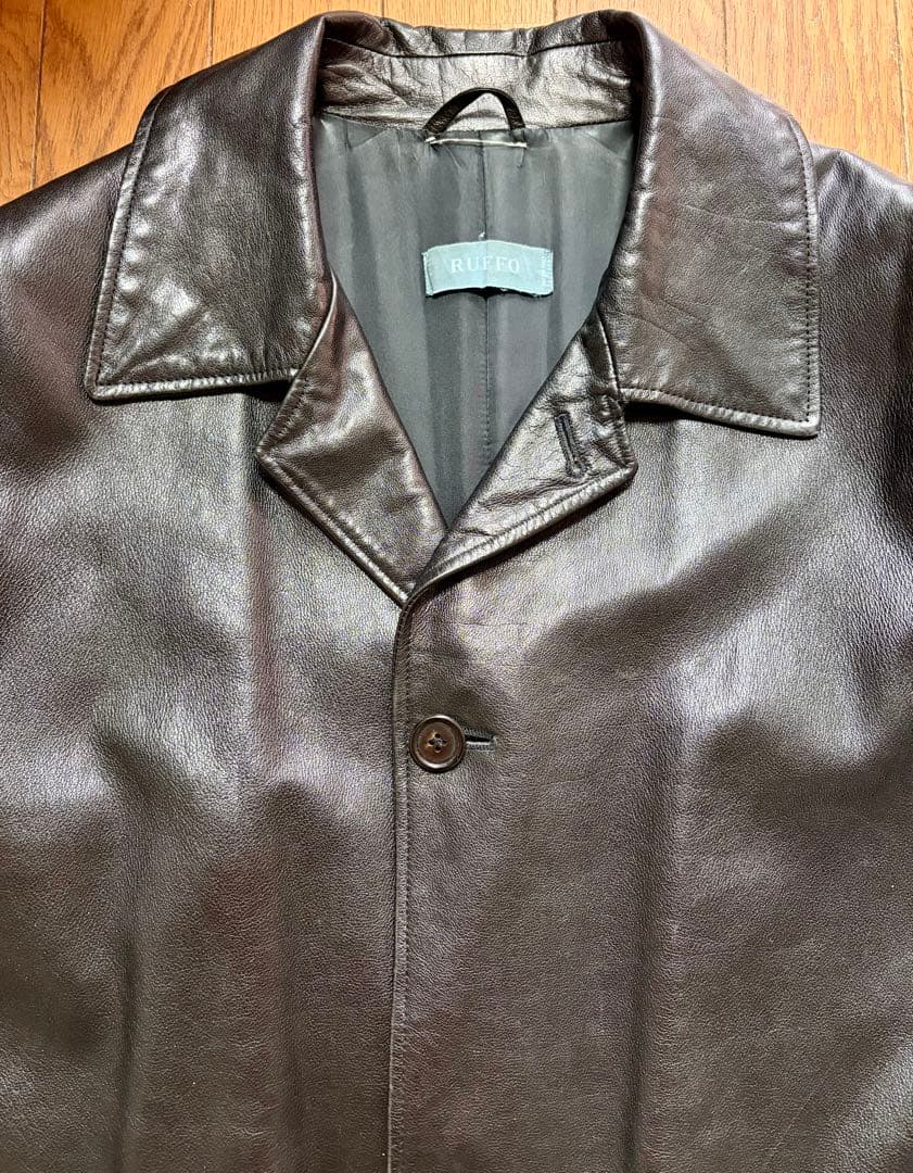 【希少】Ruffo ルッフォ イタリア製 ロングレザーコート 高級本革