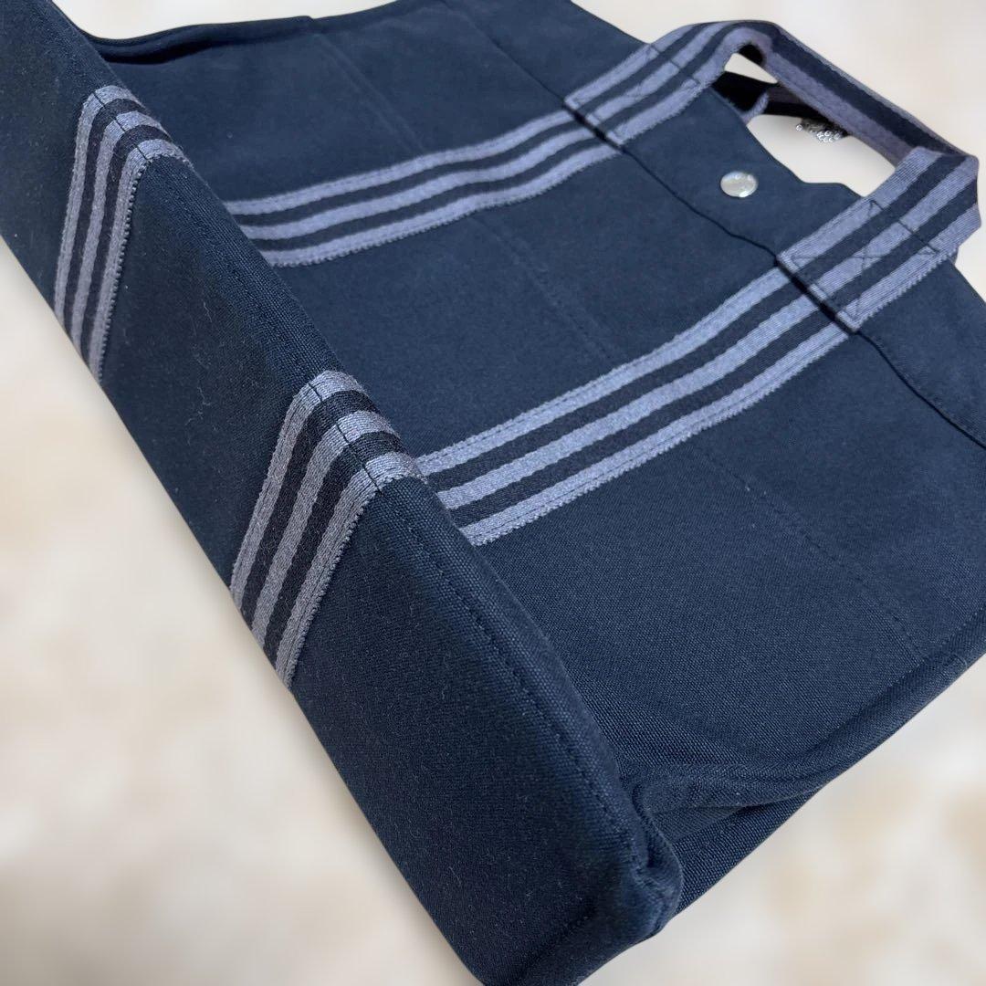 エルメス フールトゥ MMサイズ ブラックキャンバストートバッグ 【USED】