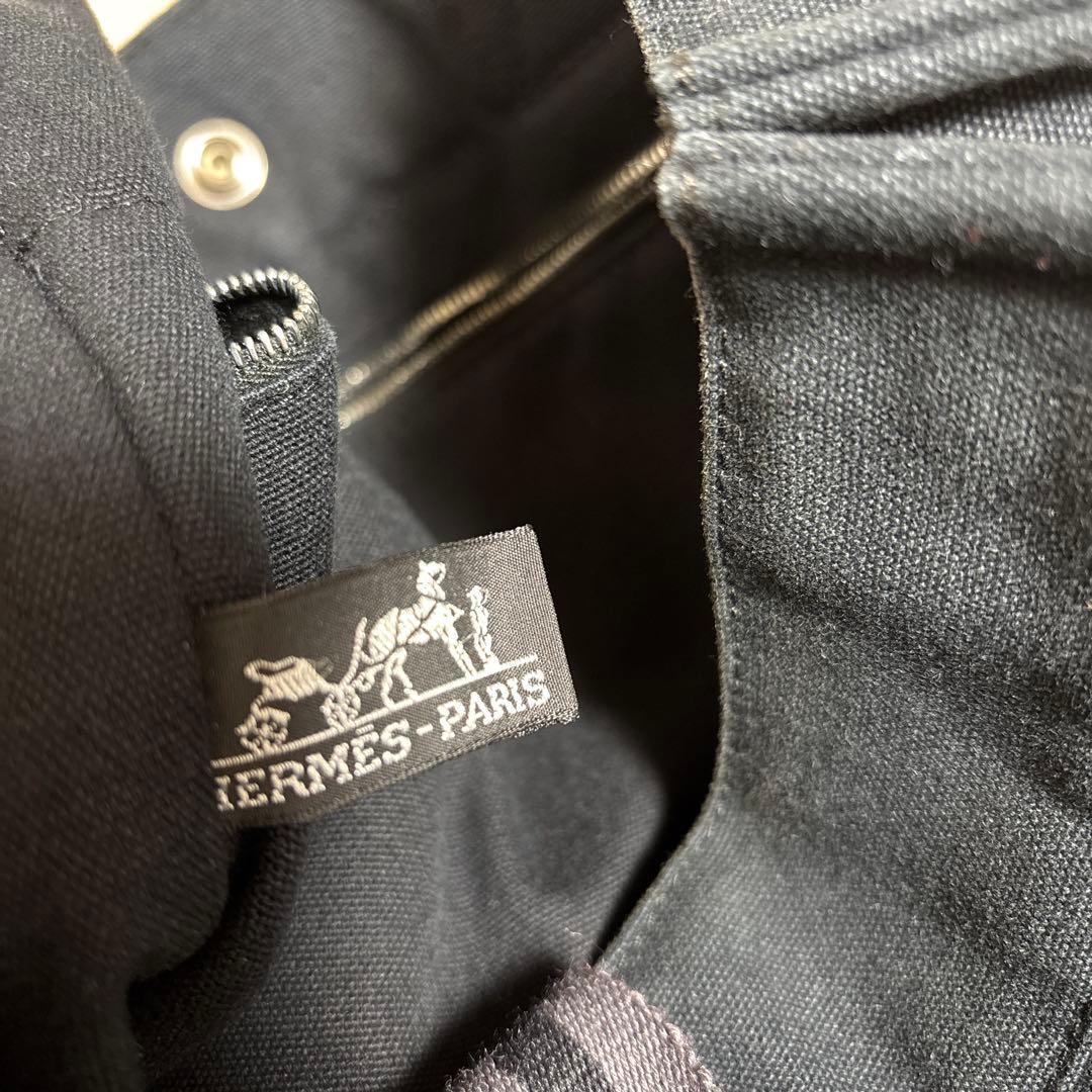 エルメス フールトゥ MMサイズ ブラックキャンバストートバッグ 【USED】