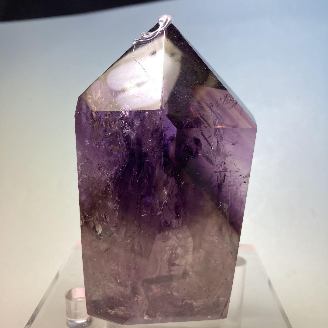 ちゅんちゅんアメジスト　ポイント　虹、キラキラ有り　345g