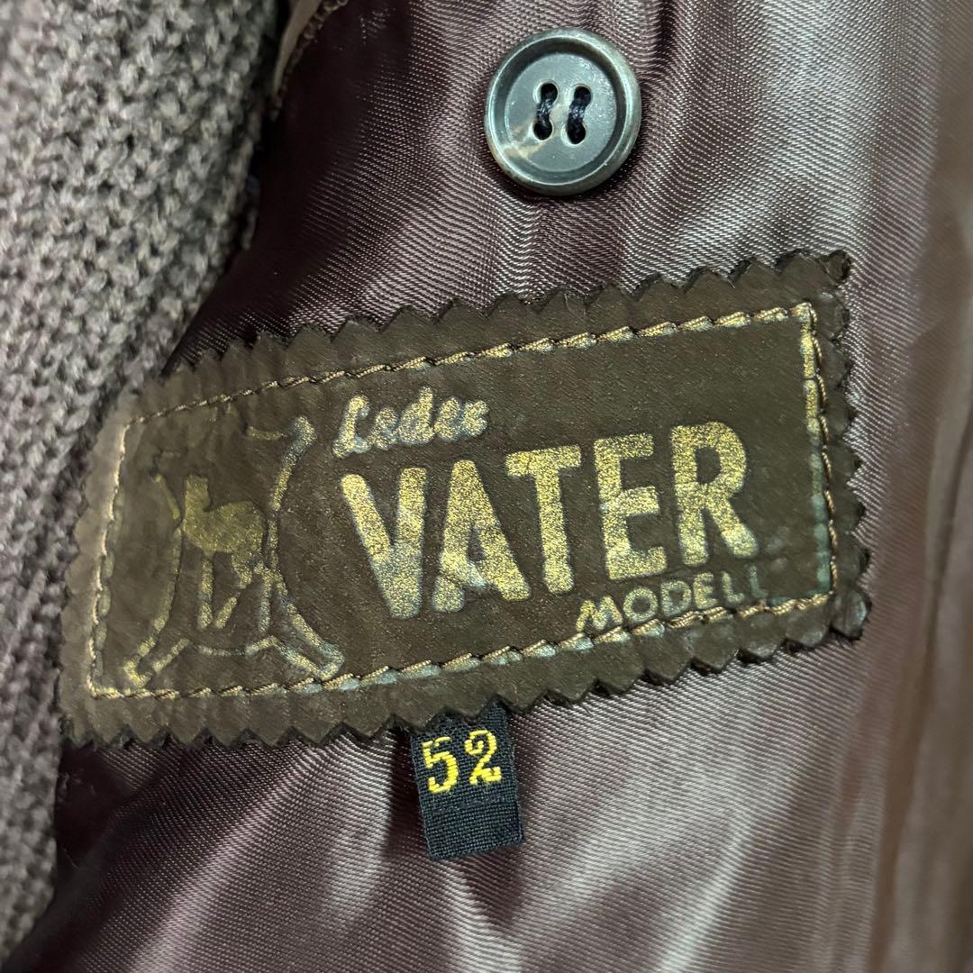 ユーロヴィンテージ レザー ニット 切替 ジャケット カーディガン 茶色 ドイツ