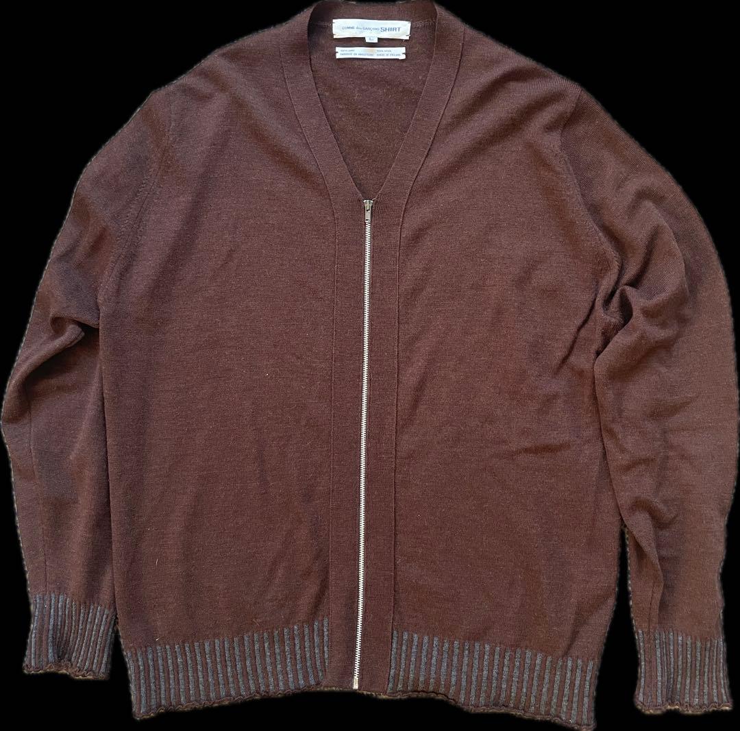 COMME des GARCONS SHIRT ジップカーディガン　茶×グレー