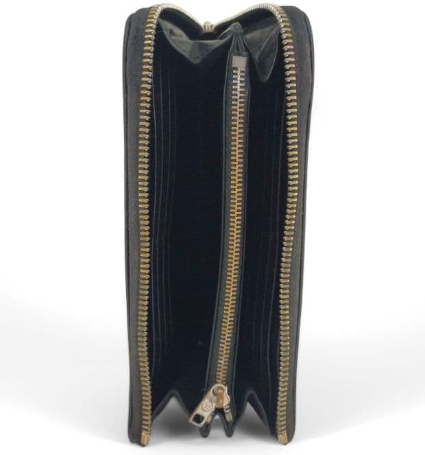 マルジェラ　長財布　ラウンド　ファスナー ステッチ　L字　ブラック　レザー