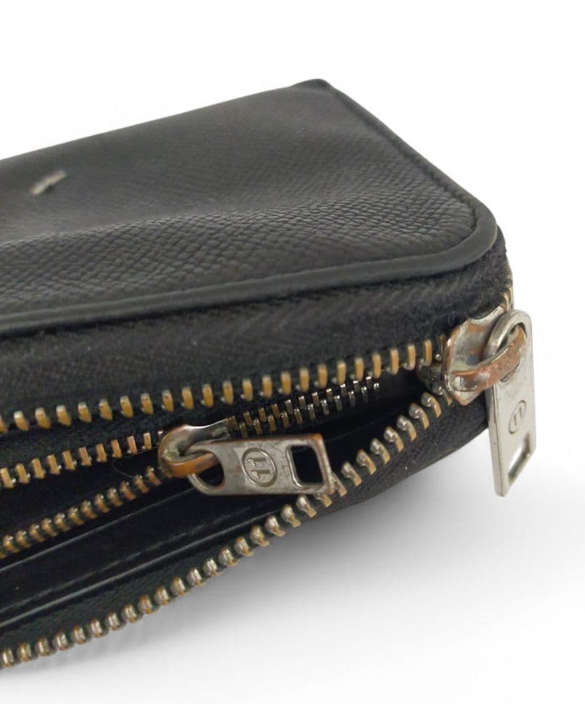 マルジェラ　長財布　ラウンド　ファスナー ステッチ　L字　ブラック　レザー