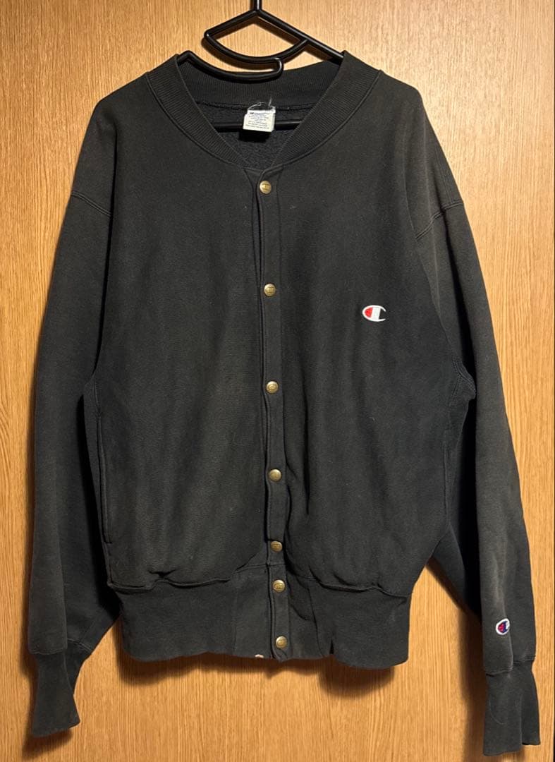 90s champion リバースウィーブ　カーディガン　刺繍タグ　ヨゴレ有り