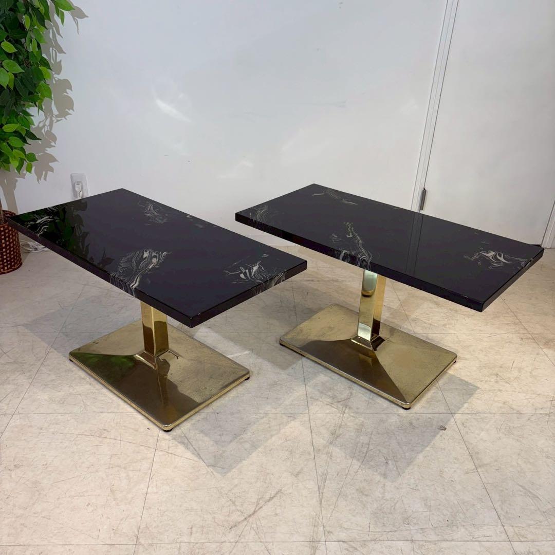 大理石テーブル　天然石テーブル　店舗什器　飲食店　大理石　金属脚 2/2