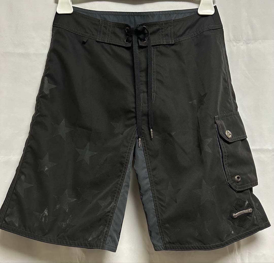 クロムハーツSurf Pants スタープリント柄クロスパッチ ブラック 29