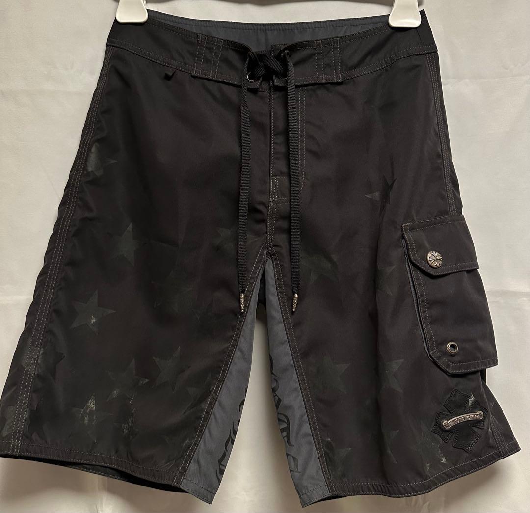 クロムハーツSurf Pants スタープリント柄クロスパッチ ブラック 29