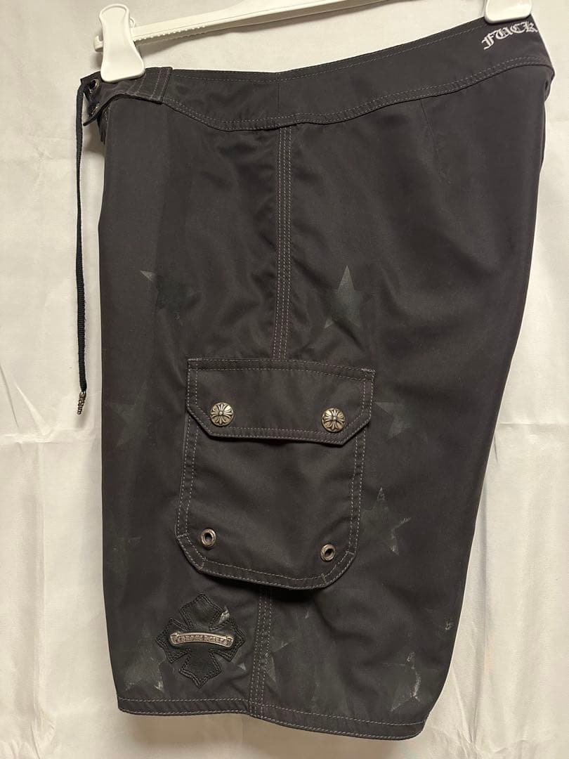 クロムハーツSurf Pants スタープリント柄クロスパッチ ブラック 29