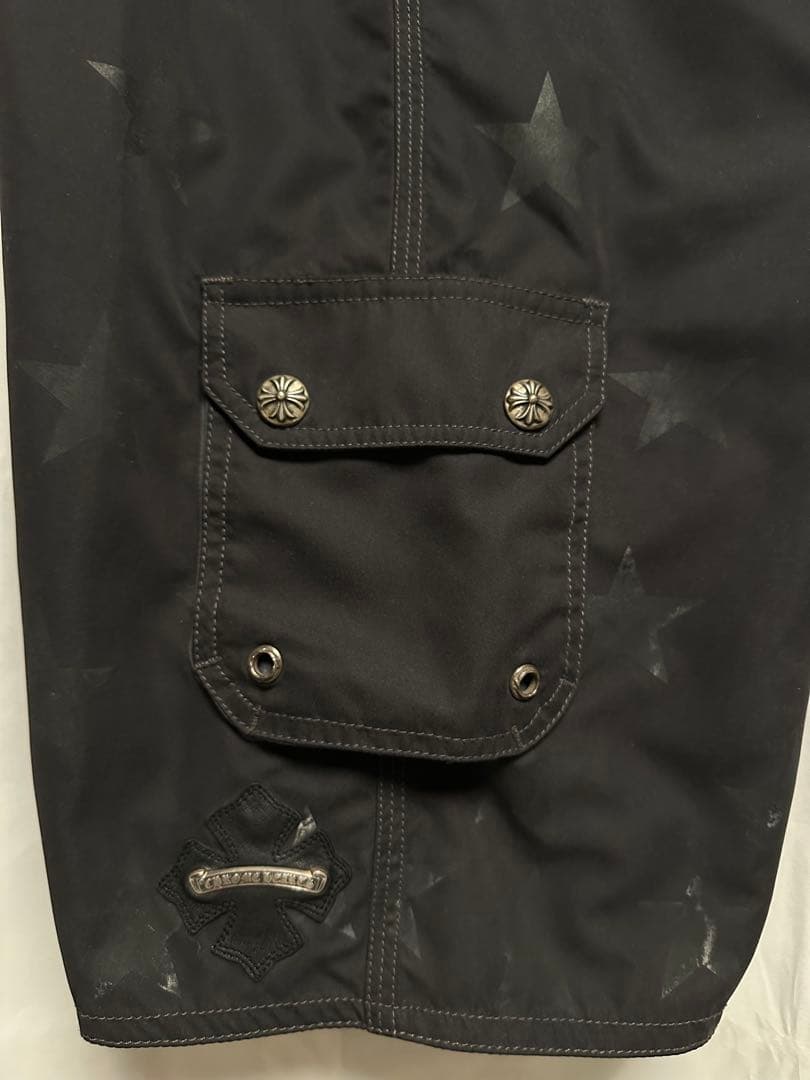 クロムハーツSurf Pants スタープリント柄クロスパッチ ブラック 29