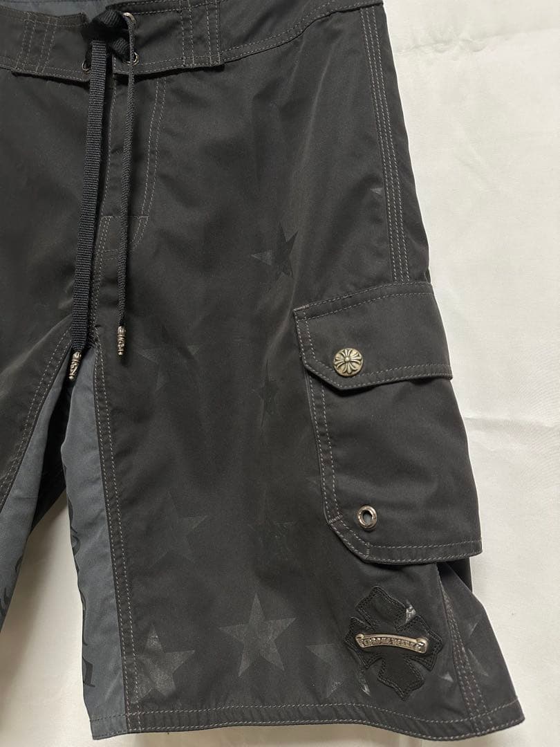 クロムハーツSurf Pants スタープリント柄クロスパッチ ブラック 29