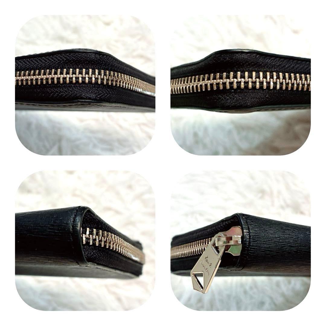 【美品】Paul Smith マーケトリーバニー 長財布 ラウンドファスナー　黒