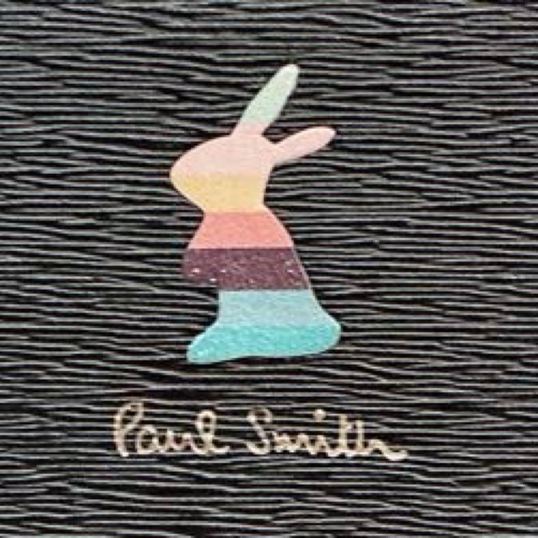 【美品】Paul Smith マーケトリーバニー 長財布 ラウンドファスナー　黒
