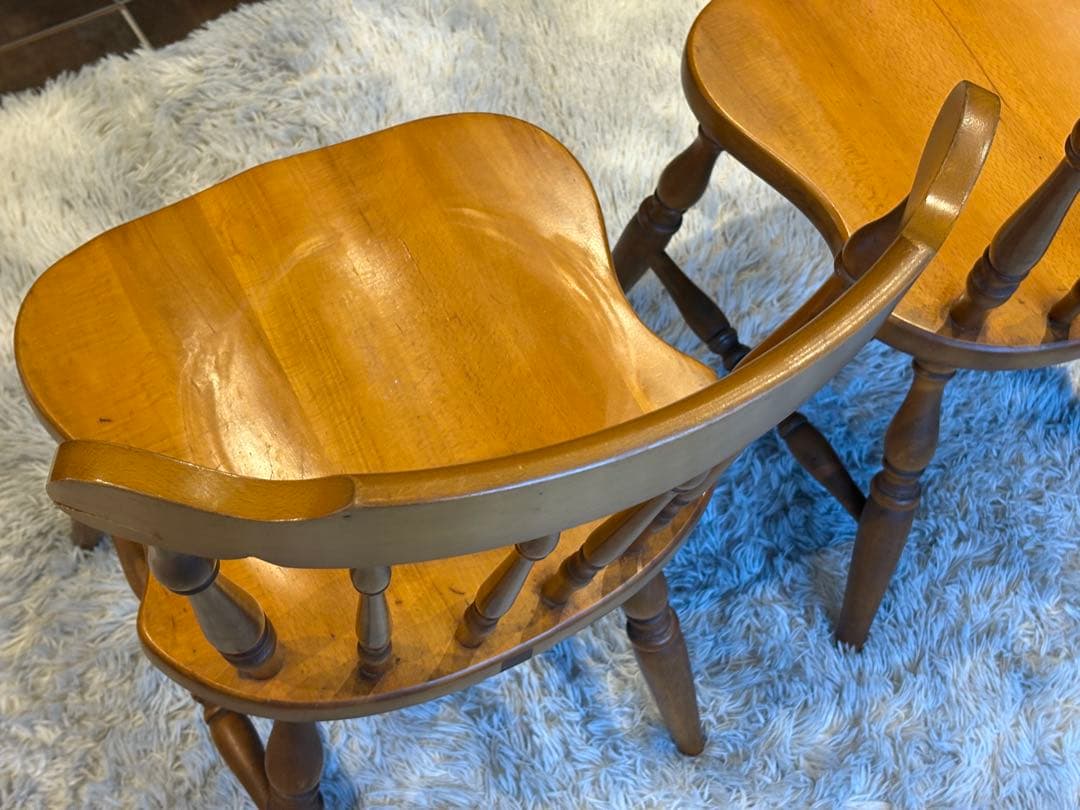 ①飛騨産業　キツツキマーク　ウィンザーチェア　スポークチェア　ヴィンテージ　nz