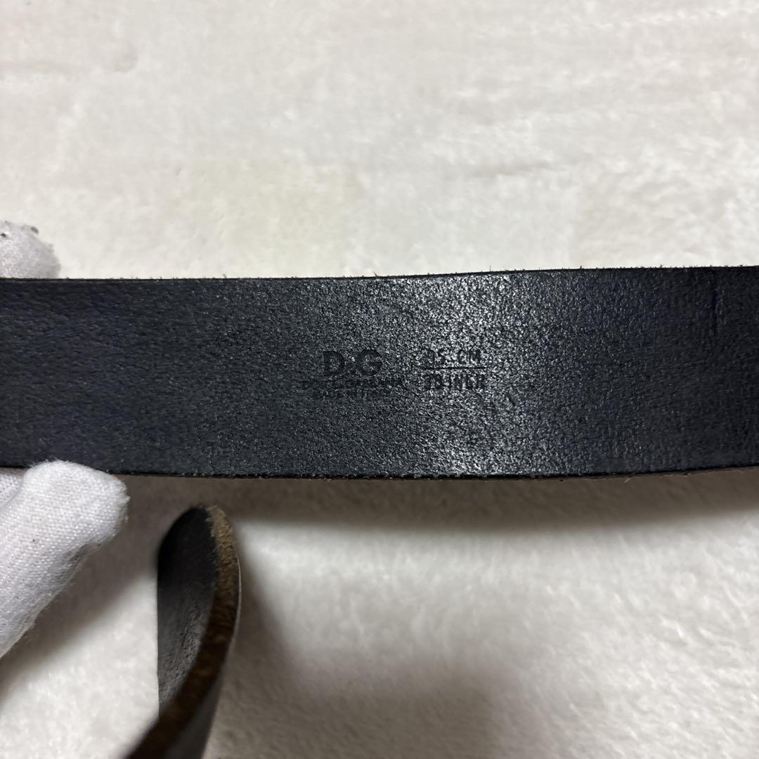 D＆G　ドルチェ＆ガッパーナ　レザーベルト　バックル　ロゴ　ブラック