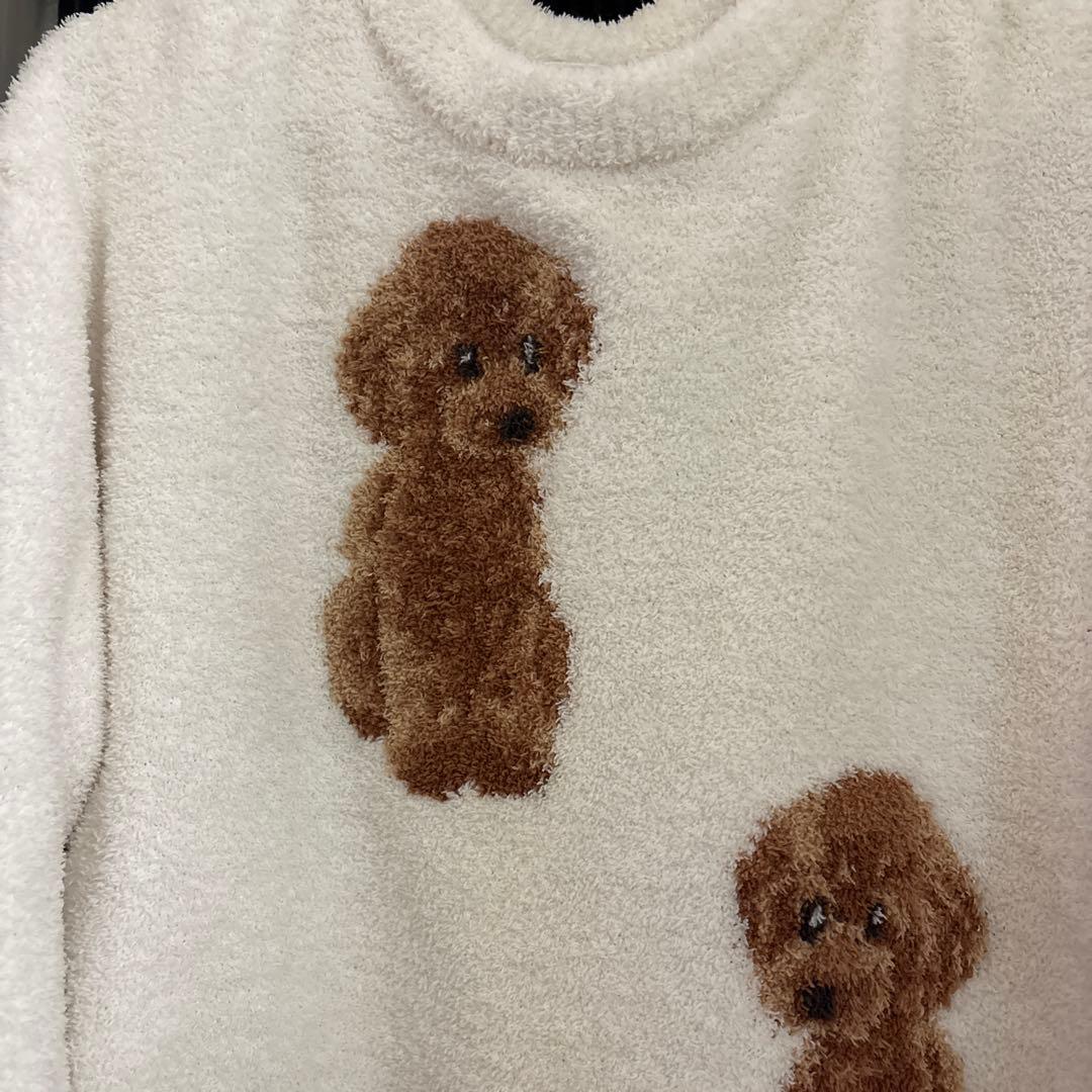 ジェラピケプードル刺繍フリースルームウェア2色セット