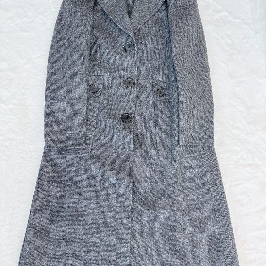 【極美品】マイケルコース　ロングコート　カシミヤ　フォックスファー　グレー　M