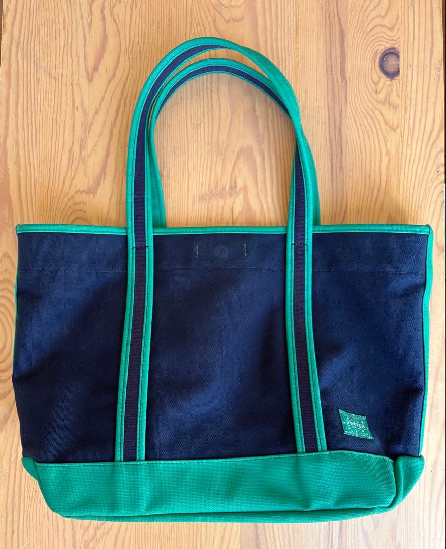 PORTER GIRL ボーイフレンドトート ネイビー×グリーン