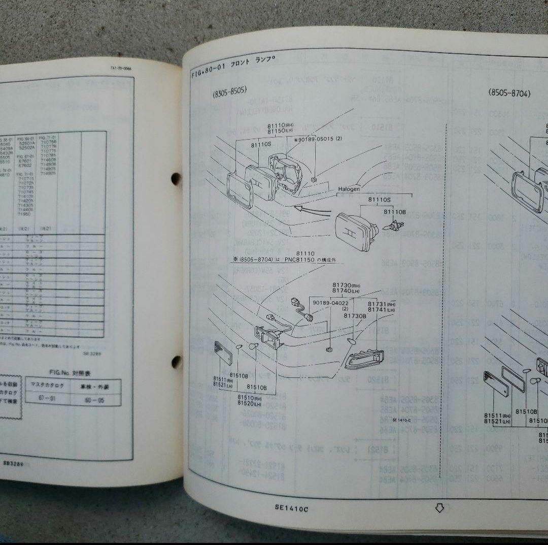 トヨタ パーツカタログ スプリンタートレノ
