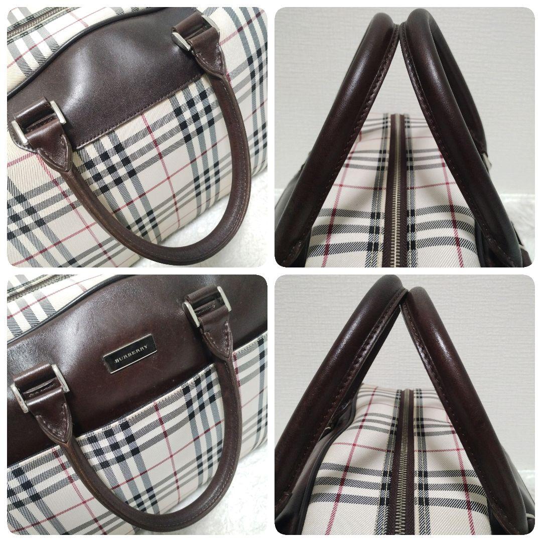 【美品】大容量 Burberry ノバチェック ボストンバッグ　2WAY レザー