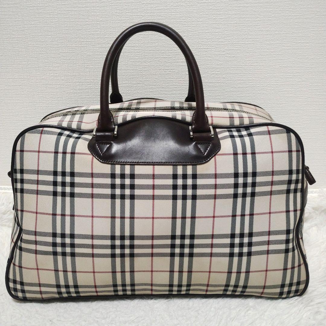 【美品】大容量 Burberry ノバチェック ボストンバッグ　2WAY レザー