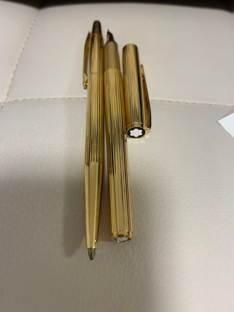MONTBLANC ゴールド万年筆、ボールペンセット　585