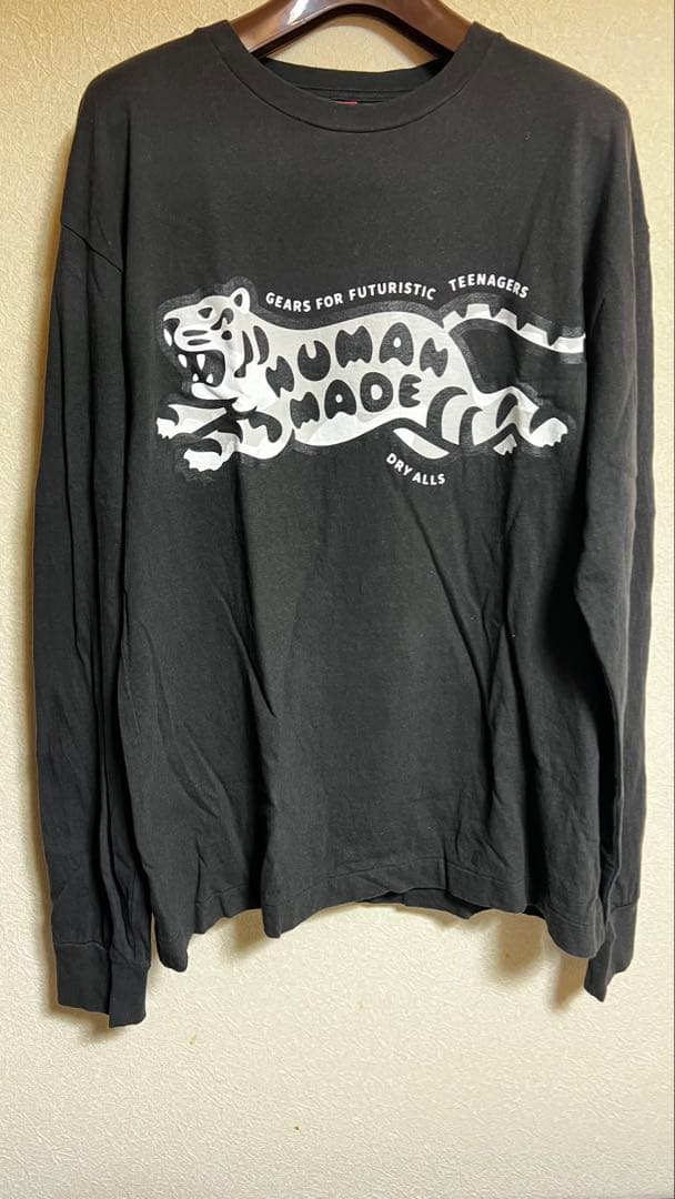 【ザク】HUMAN MADE 長袖カットソー ブラック(グレー)