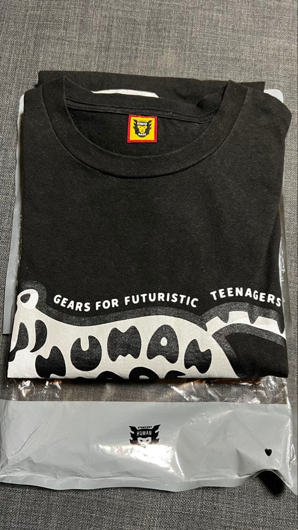 【ザク】HUMAN MADE 長袖カットソー ブラック(グレー)